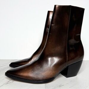 Matisse Caty Brown Leather Pointy Toe Bootie 6 1/2 M